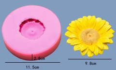 000115K6_Khuôn silicon hoa hướng dương làm rau câu hoa nổi 4d