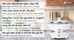 Nồi cơm điện nắp rời 1.8 Lít Toshiba RC-18MH1PV(F)