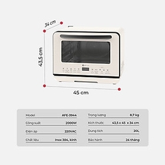 Lò chiên không dầu hơi nước đa năng Elmich AFE-3944 20 lít