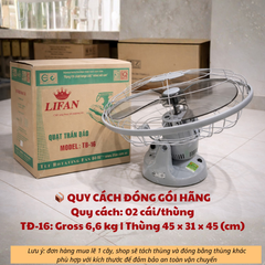 Quạt Trần Đảo LIFAN TĐ-16 45W, Cánh 40cm, Điều Khiển Hộp Số