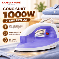 Bàn Ủi Khô Khaluck Home KL-88 1000W – Mặt Đế Chống Dính Teflon
