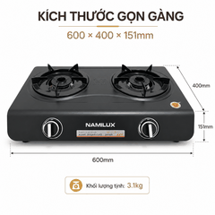 Bếp Gas Đôi Namilux DMH-60NPF Công Suất Cao 8.4kW