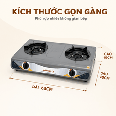 Bếp Gas Đôi Namilux DMN-68KPF (DMN-68KPF) – Đánh Lửa Magneto, Sử Dụng Gas LPG