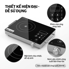 Bếp hồng ngoại cảm ứng SUNHOUSE SHD6017 2000W dùng mọi loại nồi