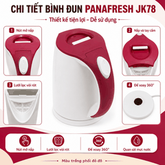 Bình Đun Siêu Tốc Panafresh JK78 1.8L 2000W – Đế Xoay 360°
