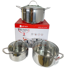 Bộ Nồi Inox cao cấp 3 lớp đáy liền Tri-Max EL-3741