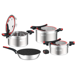 Bộ nồi inox liền khối Elmich Milano EL-8093 size 16, 18, 22, chảo 26cm