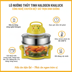 Lò Nướng Thủy Tinh Khaluck KL-658H 12–17L 1300W – Nướng Đối Lưu Chín Đều, Dễ Quan Sát