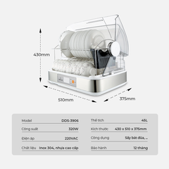 Máy sấy bát Smartcook DDS-3906