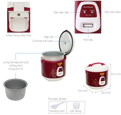 NỒI CƠM ĐIỆN CUCKOO 3 LÍT CR-1713 - SẢN XUẤT TẠI HÀN QUỐC