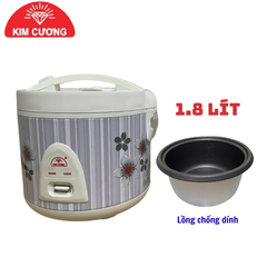 Nồi cơm Kim Cương KC-1.8LG 1.8L – Lòng chống dính – Nắp gài