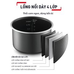 Nồi cơm điện tử Mini Tefal Rice Mate RK515168 -  0.7L