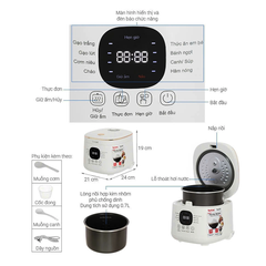 Nồi cơm điện tử Mini Tefal Rice Mate RK515168 -  0.7L