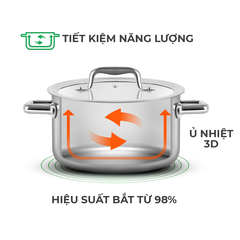 Quánh inox liền khối Elmich Trimax ECO EL-3990 size 16cm