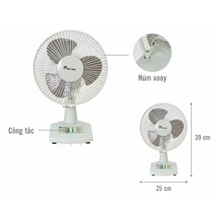 Quạt bàn CHING HAI HD601 24W cánh 23cm – Nhỏ gọn, mát đều cho bàn học & bàn làm việc