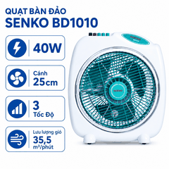 Quạt Bàn Đảo Senko BD1010 40W – Cánh 25cm, Tản Gió Tự Động