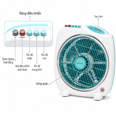 Quạt Bàn Đảo Senko BD1010 40W – Cánh 25cm, Tản Gió Tự Động