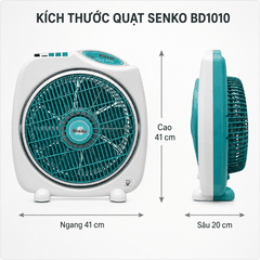 Quạt Bàn Đảo Senko BD1010 40W – Cánh 25cm, Tản Gió Tự Động