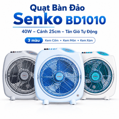 Quạt Bàn Đảo Senko BD1010 40W – Cánh 25cm, Tản Gió Tự Động