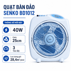 Quạt Bàn Đảo Senko BD1012 40W, Cánh 25cm | TUVINA