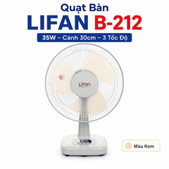 Quạt Bàn LIFAN B-212 35W – Cánh 30cm, 3 Tốc Độ