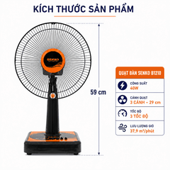 Quạt Bàn Senko B1210 40W – 3 Cánh 29cm, 3 Tốc Độ