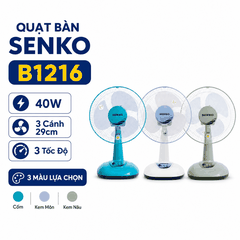 Quạt Bàn Senko B1216 40W – 3 Cánh 29cm, 3 Tốc Độ