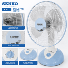 Quạt Bàn Senko B1612 47W – Cánh 39cm – 3 Tốc Độ