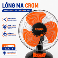 Quạt Bàn Senko BX1212 40W – 3 Cánh 29cm, Lồng Mạ Crom