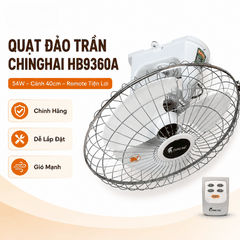 Quạt Đảo Trần ChingHai HB9360A Có Remote – Cánh 40cm, Công Suất 54W