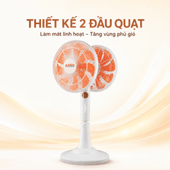 Quạt Đứng Cây Hai Đầu Asia Lighting QC12-360-01 Quay 360°, Công Suất Tối Đa 80W