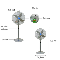 Quạt đứng công nghiệp ChingHai HS9299 145W – Cánh 50cm, gió mạnh cho không gian rộng