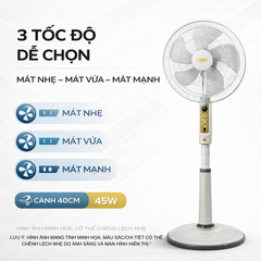 Quạt đứng LIFAN Đ-216 – Cánh 40cm, 45W, hẹn giờ 2h, 3 tốc độ | BH 12 tháng