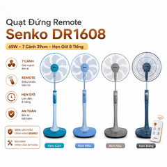 Quạt Đứng Remote Senko DR1608 65W – 7 Cánh 39cm