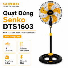 Quạt Đứng Senko DTS1603 60W – 5 Cánh 39cm, Thân Sắt