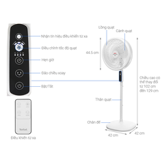 Quạt đứng Tefal Turbo Silence Plus 6 cánh VH689690 - Trắng
