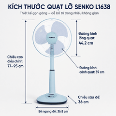 Quạt Lỡ Nhựa Senko L1638 47W – Cánh 39cm – 3 Tốc Độ
