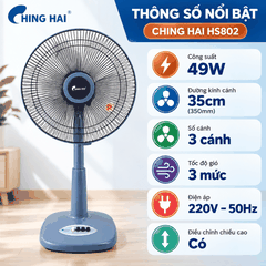 Quạt Lửng Ching Hai HS802 49W – 3 Cánh 35cm, 3 Tốc Độ