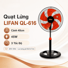Quạt lửng LIFAN QL-616 40cm 45W 3 tốc độ | BH 12T