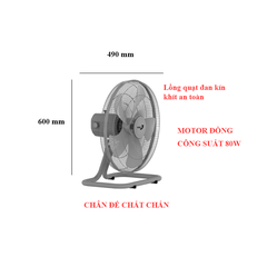 Quạt sàn BCN ASIAvina VY586790 xám 80W 45cm