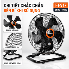 Quạt sàn công nghiệp Ching Hai FF917 43cm 75W – Gió mạnh cho quán ăn/cafe | TUVINA