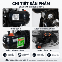 Quạt sàn công nghiệp Ching Hai FF917 43cm 75W – Gió mạnh cho quán ăn/cafe | TUVINA