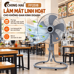 Quạt Sàn Lửng CHING HAI FF2518 128W – 5 Cánh Nhựa 45cm, 3 Tốc Độ