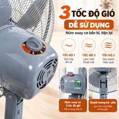 Quạt Sàn Lửng CHING HAI FF2518 128W – 5 Cánh Nhựa 45cm, 3 Tốc Độ
