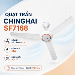 Quạt trần ChingHai SF7168 3 cánh 140cm, công suất 64W