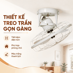 Quạt Trần Đảo Senko TD105 47W Màu Trắng – Sải Cánh 39cm Chính Hãng