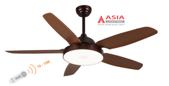 Quạt Trần DC QT04-N-01 – Nâu Cà Phê 5 Cánh, Đèn LED