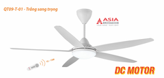 Quạt Trần Đèn DC QT09-T-01 - Trắng Sang Trọng - Asia Lighting