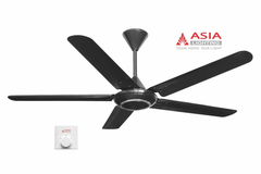 Quạt Trần QT06-Đ-01 Đen Huyền Bí – 5 Cánh Thép, AC Motor, Hộp Số Thông Minh