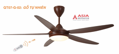 Quạt Trần QT07-G-02 Gỗ Tự Nhiên – 5 Cánh ABS, Động Cơ AC